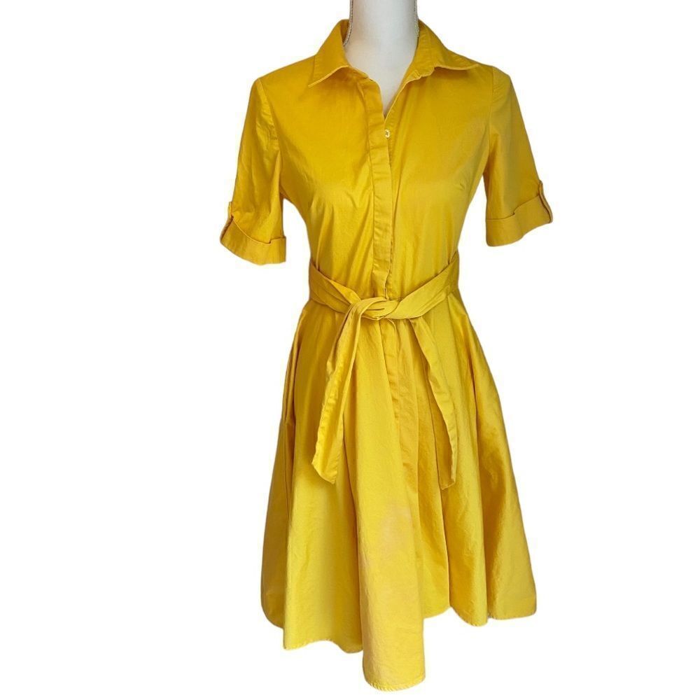 Badgley Mischka Yellow Swing Dress Size 4